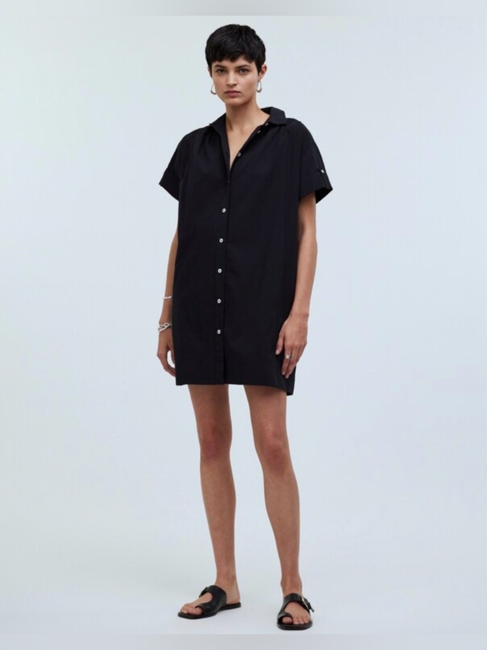 Madewell Collared Button-front Mini Shirt Dress